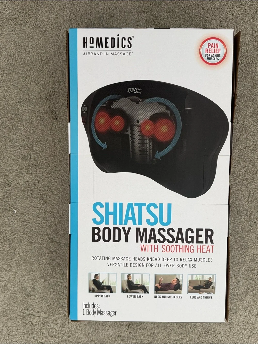 HoMedics Shiatsu Body Massager with Soothing Heat, model SP-6H-2